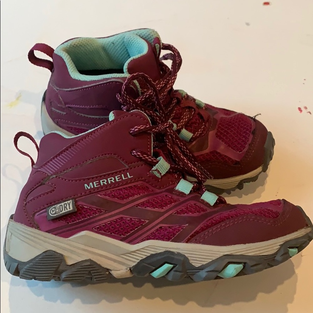 Merrell Moab Hiking Boots Girls Pink 11 & 12 M - Picture 7 of 8